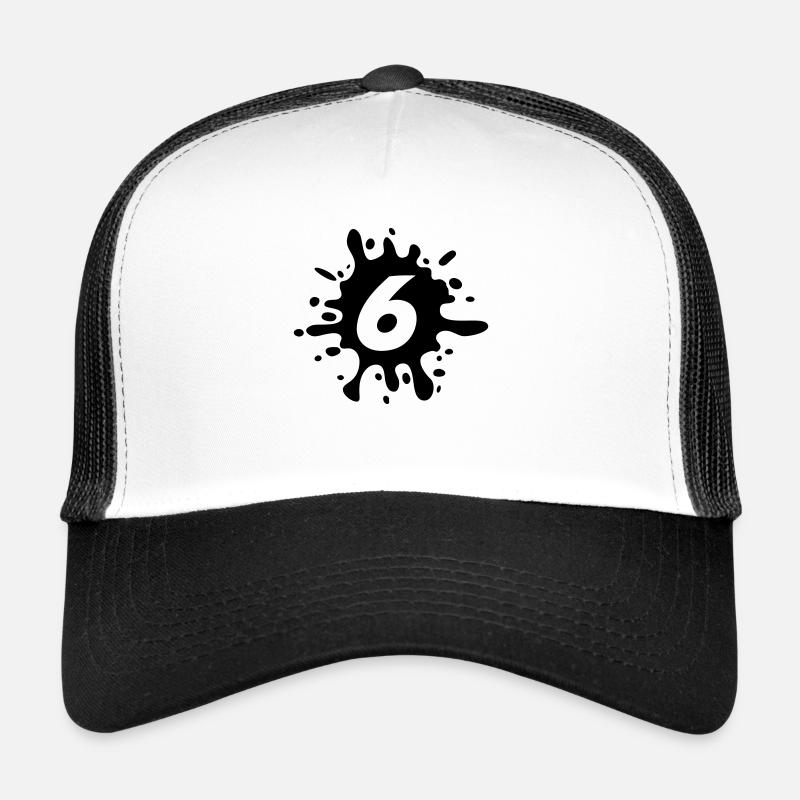 6 - Trucker Cap - Weiß/Schwarz