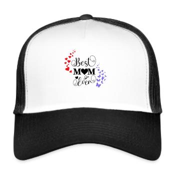 Best mom ever - Casquette trucker  - blanc/noir - Devant