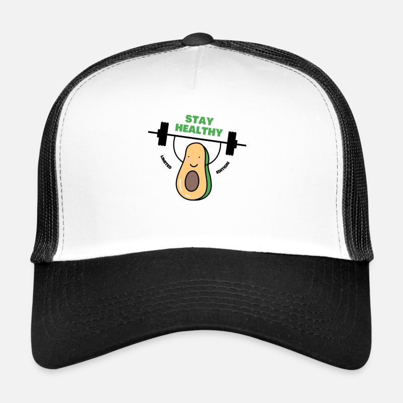 RESTEZ EN BONNE SANTÉ - Casquette trucker  - blanc/noir