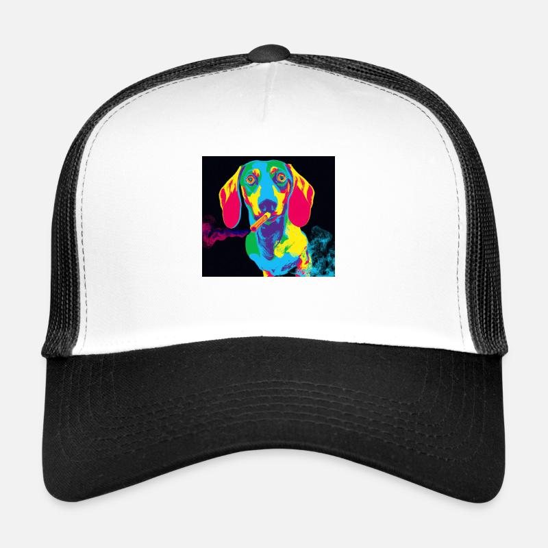 Smoking Dachshund Trucker Cap