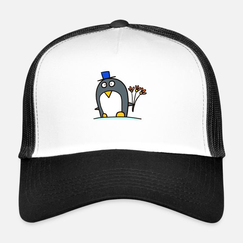 Pinguin als Bräutigam Trucker Cap