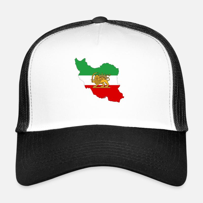 IRAN Iran - Persische Flagge - Trucker Cap - Weiß/Schwarz