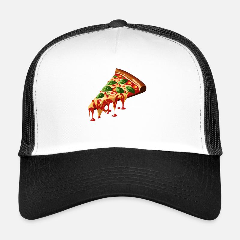 Pizzastück 3D - Trucker Cap - Weiß/Schwarz