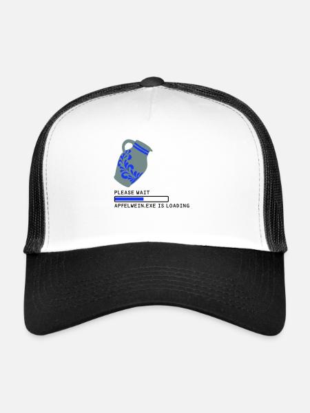 S’IL VOUS PLAÎT ATTENDRE Le cidre est en cours de chargement... - Casquette trucker  - blanc/noir - Devant