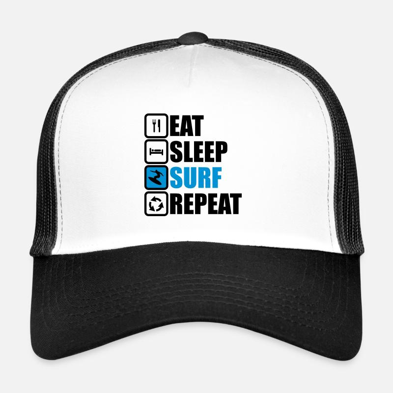 eat sleep surf repeat,Surf,t-shirt surfeurs,surfeu Casquette trucker 