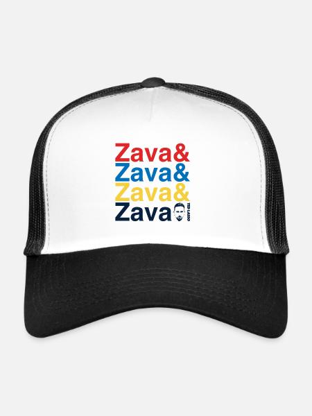 Ted Lasso Zava Schriftzug Bunt - Trucker Cap - Weiß/Schwarz - Vorne