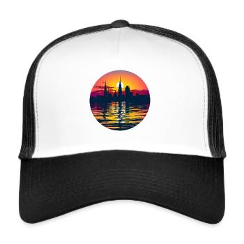 Duisburg Skyline - Trucker Cap - Weiß/Schwarz - Vorne
