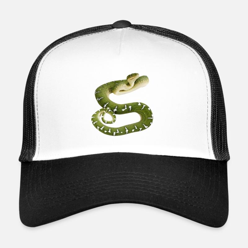 Snake reptile green white Trucker Cap