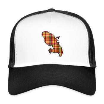 madinina madras carte contour - Casquette trucker  - blanc/noir - Devant