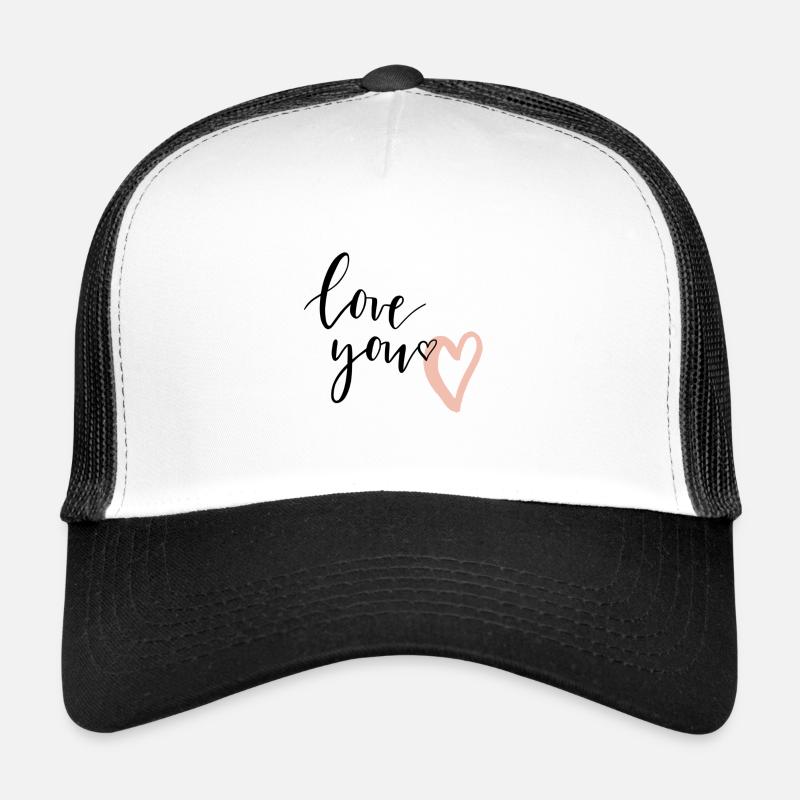 LOVE YOU - Trucker Cap - Weiß/Schwarz