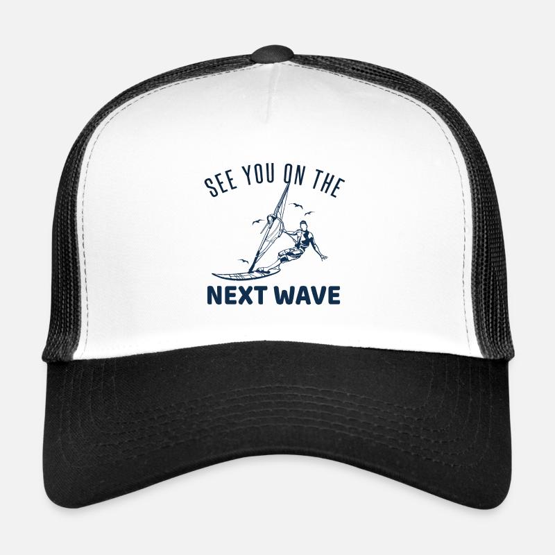 Windsurf Surf Planche à Voile - Casquette trucker  - blanc/noir