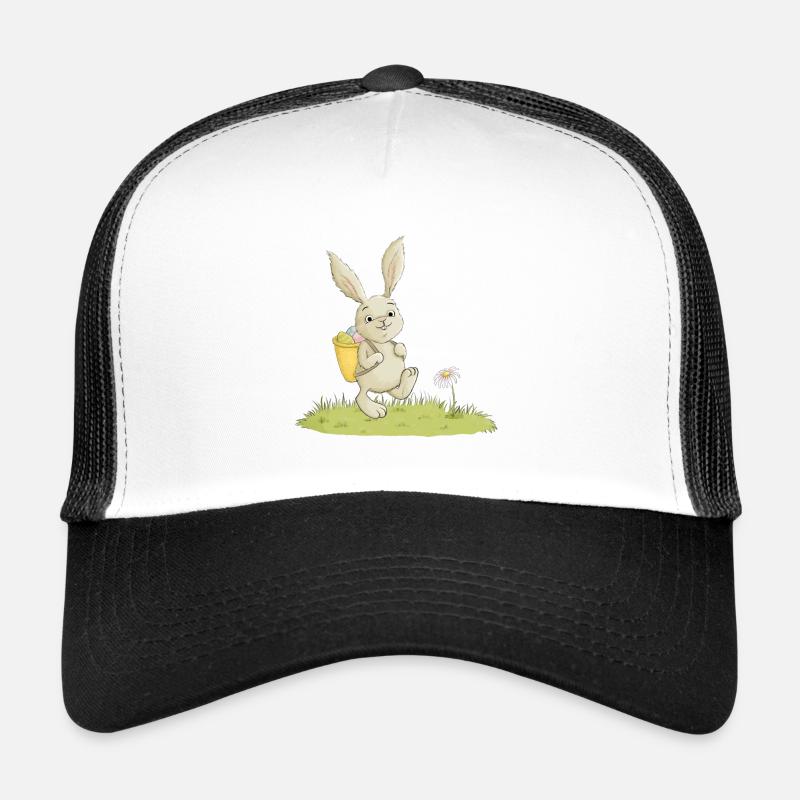 Lapin de Pâques mignon - Casquette trucker  - blanc/noir