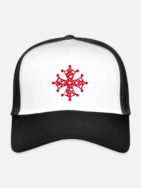 Occitan Heart Cross - Trucker Cap - white/black - Front