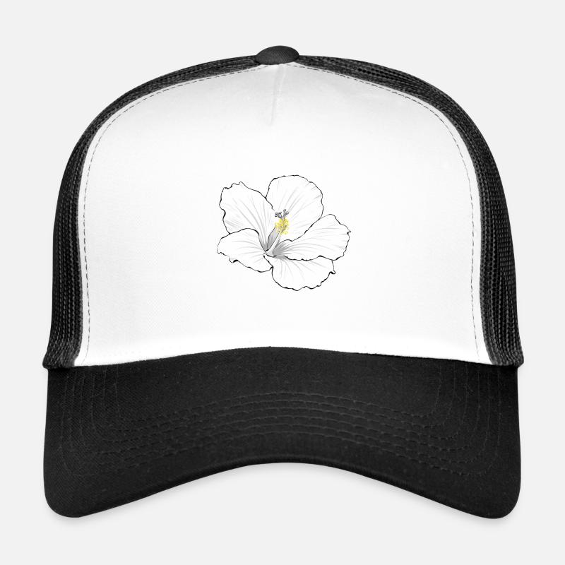 Hibiscus white Trucker Cap