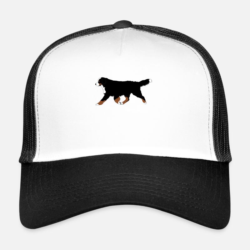 Berner Sennenhund rennt - Trucker Cap - Weiß/Schwarz