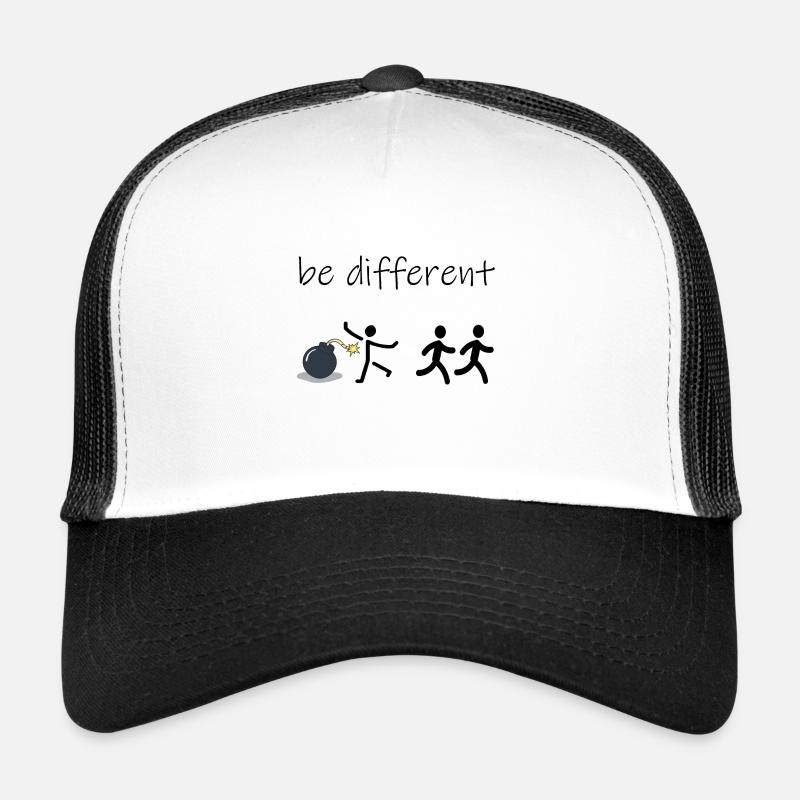 be different, bomb, stickman, run Trucker Cap