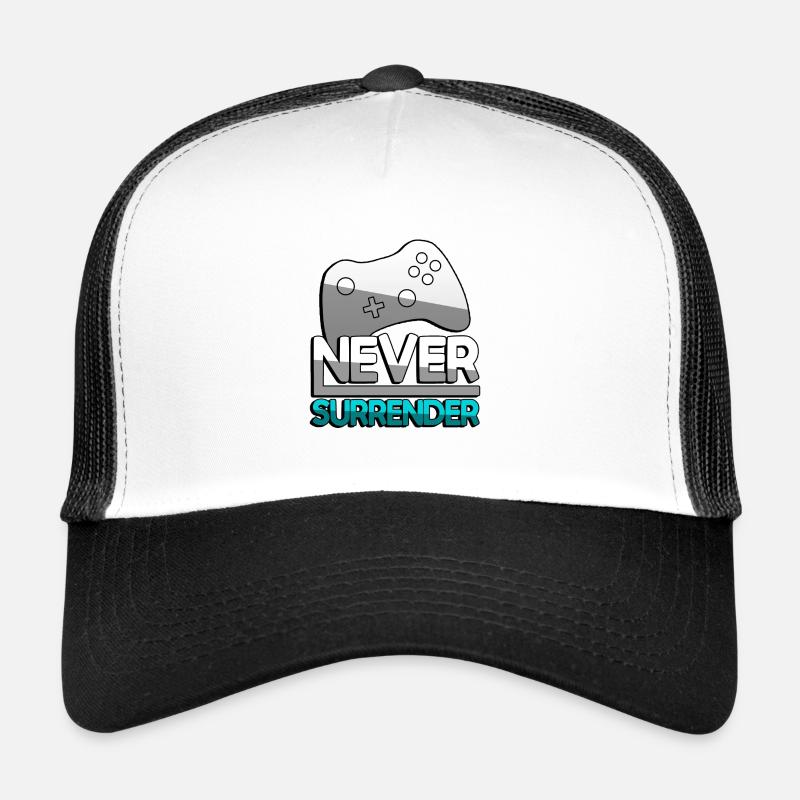 NEVER SURRENDER (Türkis) + Controller - Gaming Trucker Cap