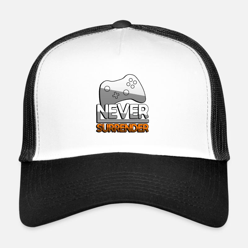 NEVER SURRENDER (Orange) + Controller - Gaming Trucker Cap