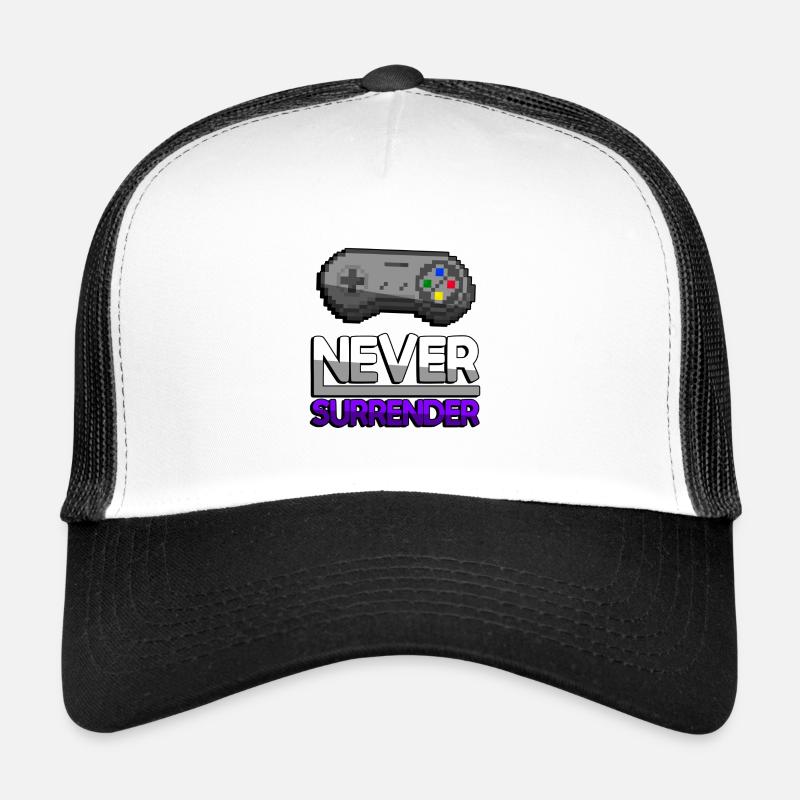 NEVER SURRENDER (Violet) + Contrôleur SNES - Jeux Casquette trucker 