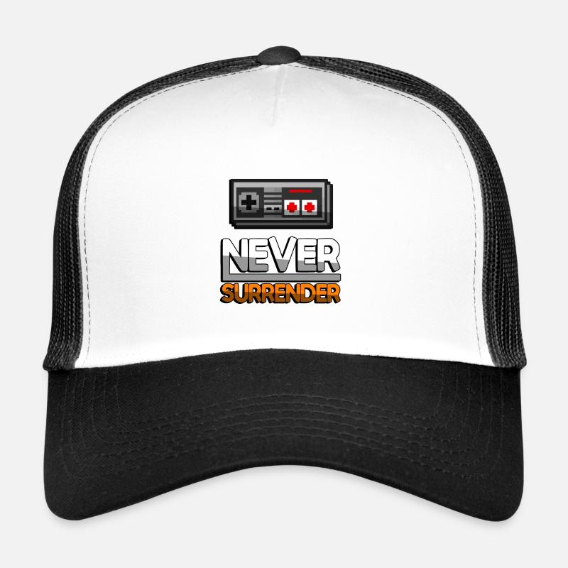 NEVER SURRENDER (Orange) + Contrôleur NES - Jeux Casquette trucker 