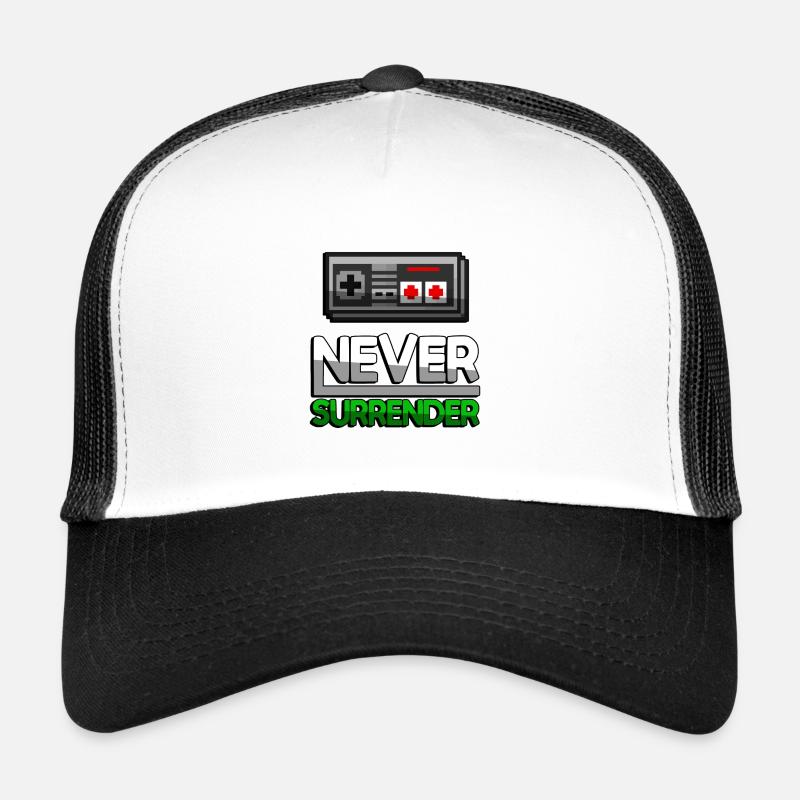 NEVER SURRENDER (Grün) + NES Controller - Gaming Trucker Cap