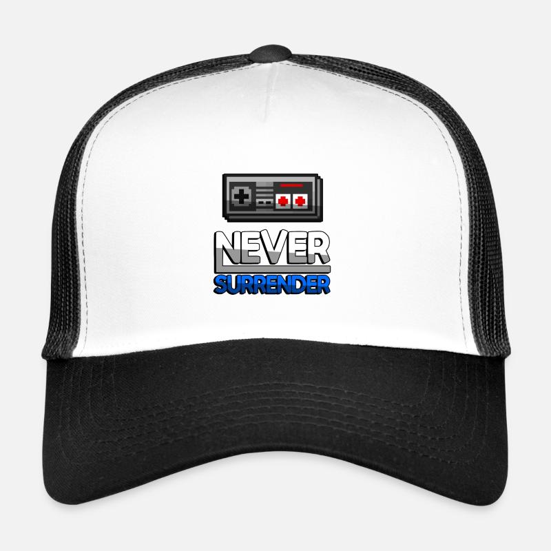 NEVER SURRENDER (Blau) + NES Controller - Gaming Trucker Cap