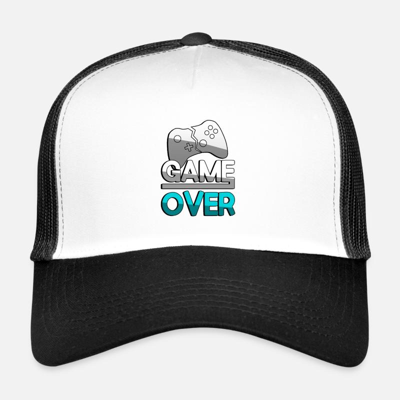 GAME OVER (Türkis) + Controller - Gaming Trucker Cap