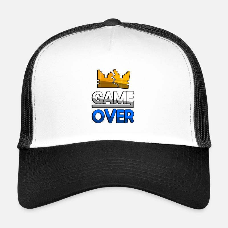 GAME OVER (Blue) + King Crown - Gaming Trucker Cap
