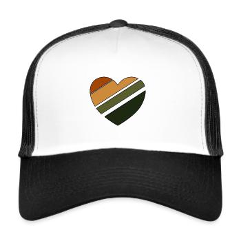 Coeur d'automne - Casquette trucker  - blanc/noir - Devant