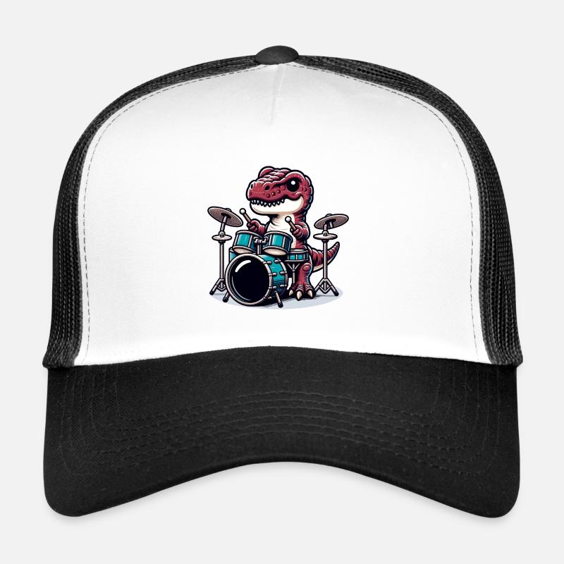 Cooler Dinosaurier Drummer T-Rex Design Trucker Cap