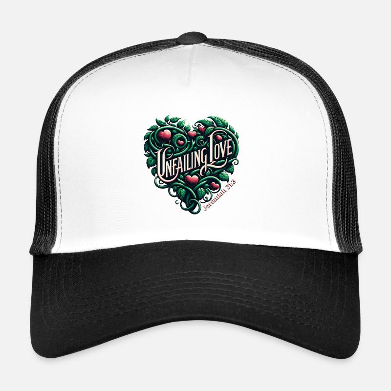 Jérémie 31 :3 Botanique - Casquette trucker  - blanc/noir
