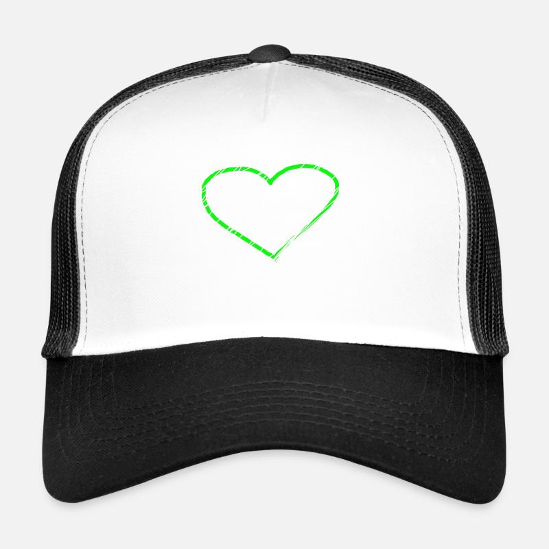 Heart green gift idea light green Trucker Cap