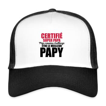 nouveau challenge être le meilleur papy - Casquette trucker  - blanc/noir - Devant