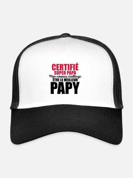 nouveau challenge être le meilleur papy - Casquette trucker  - blanc/noir - Devant