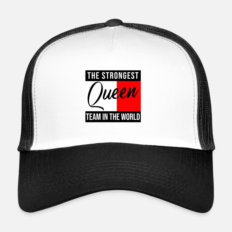 Queen King Queen Pärchenoutfit - Trucker Cap - Weiß/Schwarz