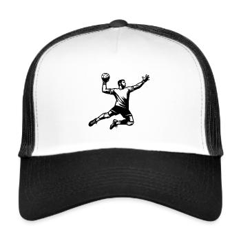 Handball Handballer - Trucker Cap - Weiß/Schwarz - Vorne