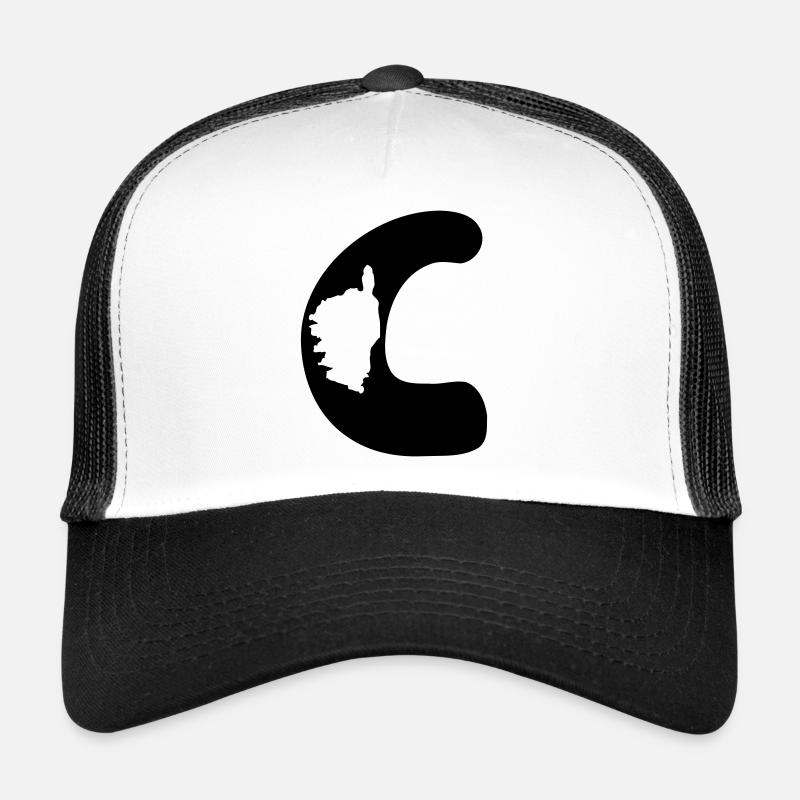 c corse map - Casquette trucker  - blanc/noir