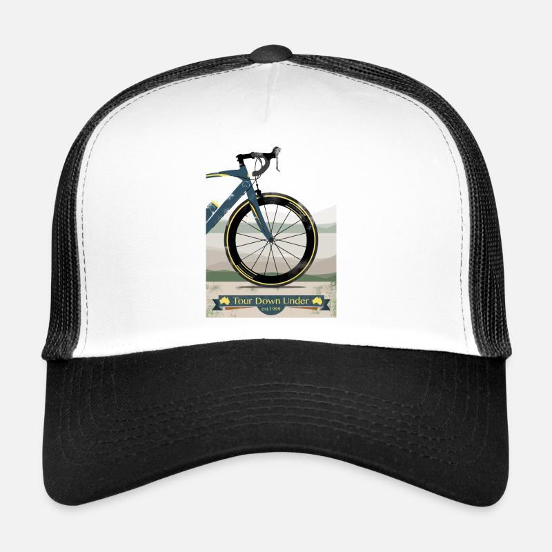 Tour Down Under vélo - Casquette trucker  - blanc/noir