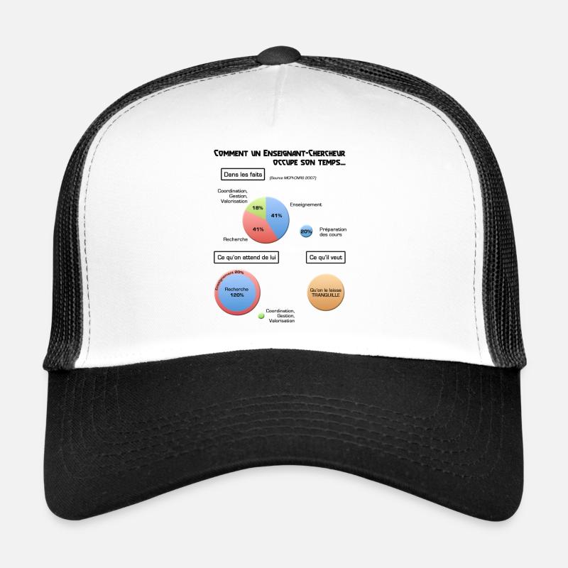 Le métier d'enseignant-chercheur - Casquette trucker  - blanc/noir