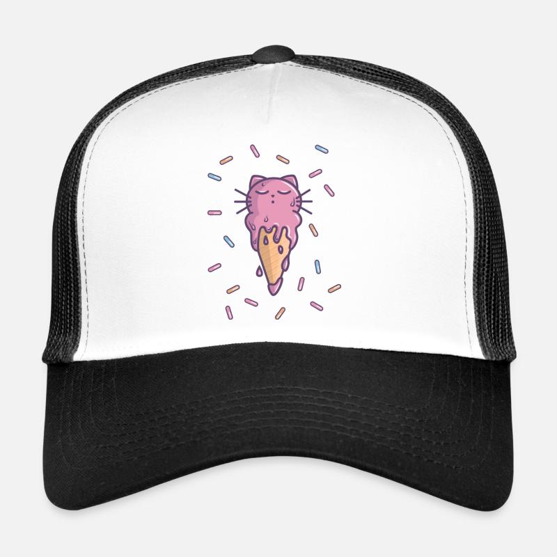 Cat'ce cream - Casquette trucker  - blanc/noir