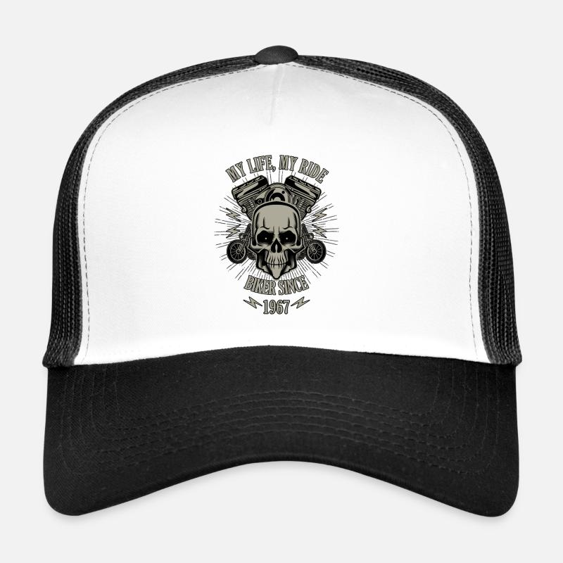 Gift for Biker - built in 1967 - Trucker Cap - white/black