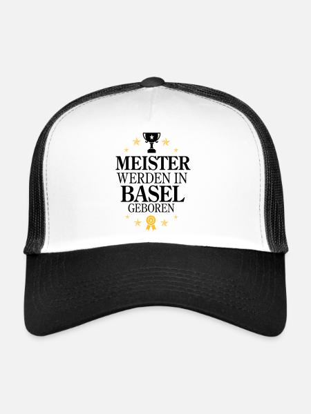 Maîtres de Bâle - Casquette trucker  - blanc/noir - Devant