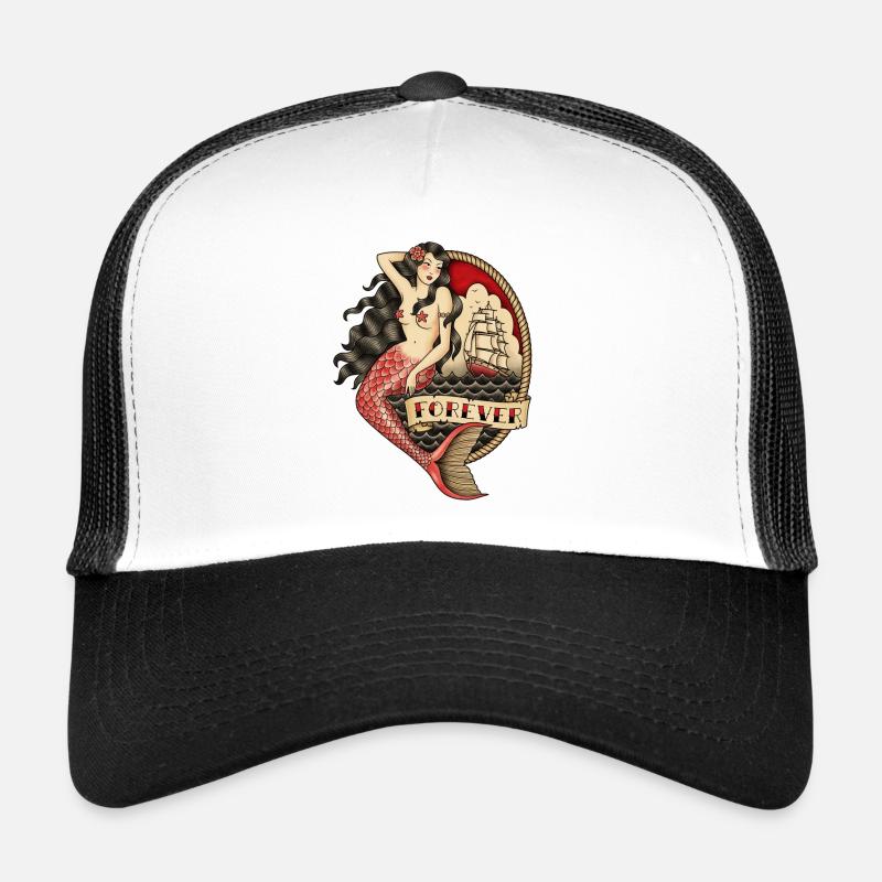 "FOREVER" MERMAID TATTOO Trucker Cap