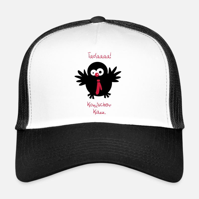 Eine Eule // Komischer Kauz. - Trucker Cap - Weiß/Schwarz