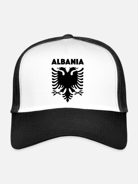 Albania black - Trucker Cap - white/black - Front