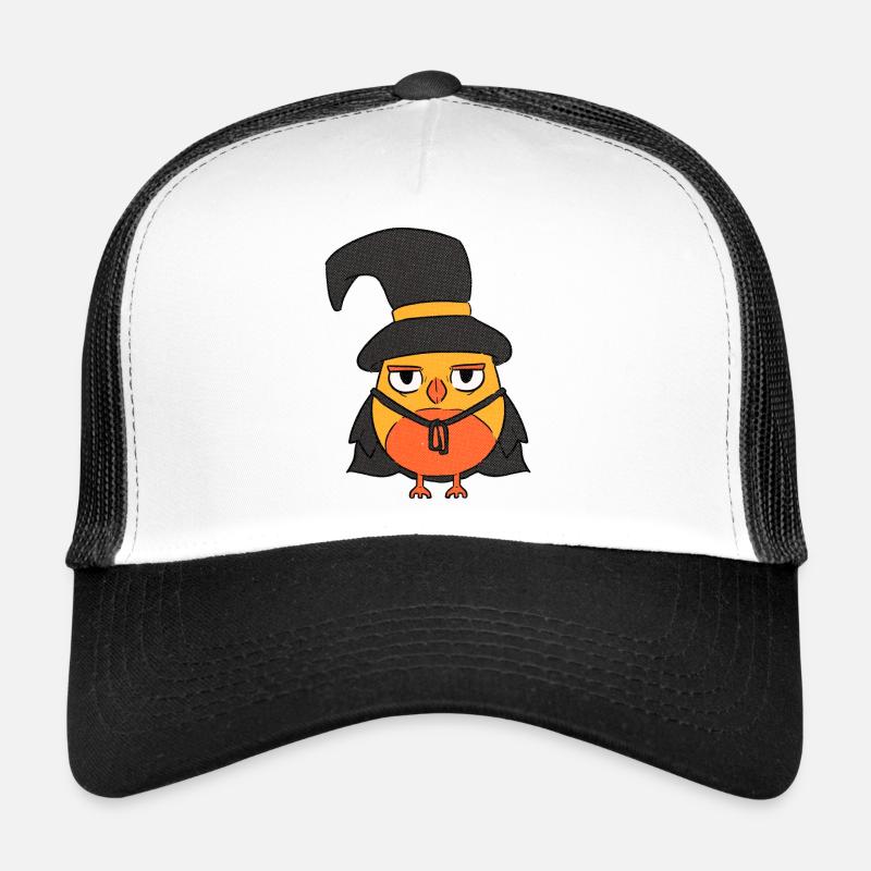 Halloween Eule Zauberer Hexe - Trucker Cap - Weiß/Schwarz