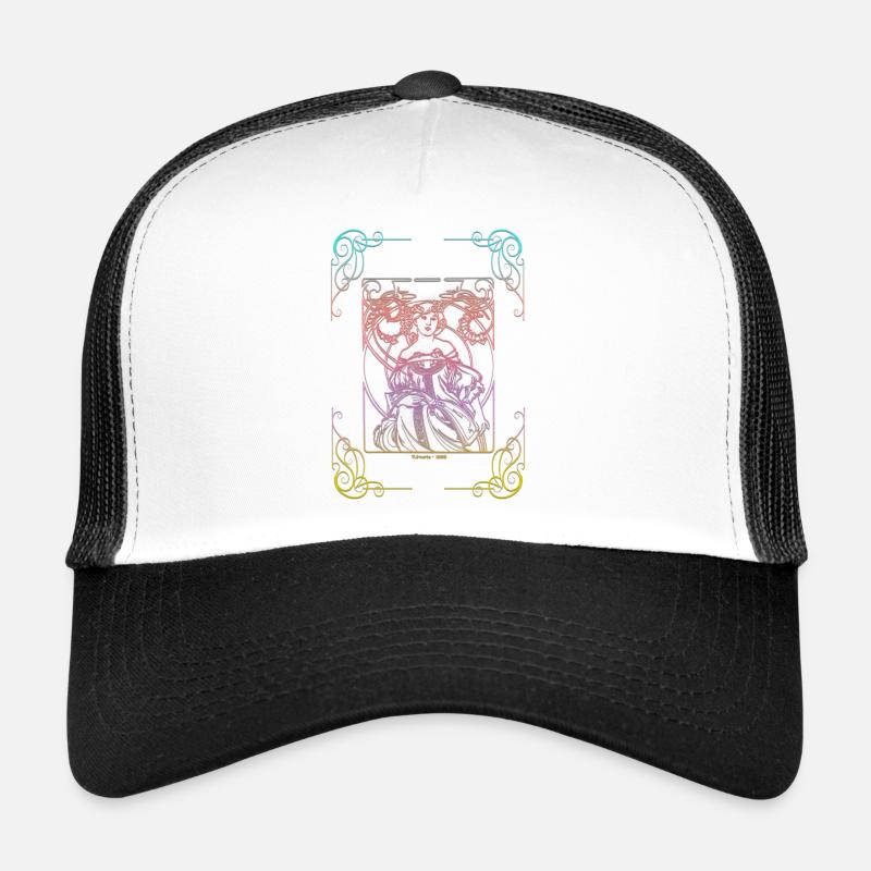 Alfons Mucha - Trucker Cap - white/black