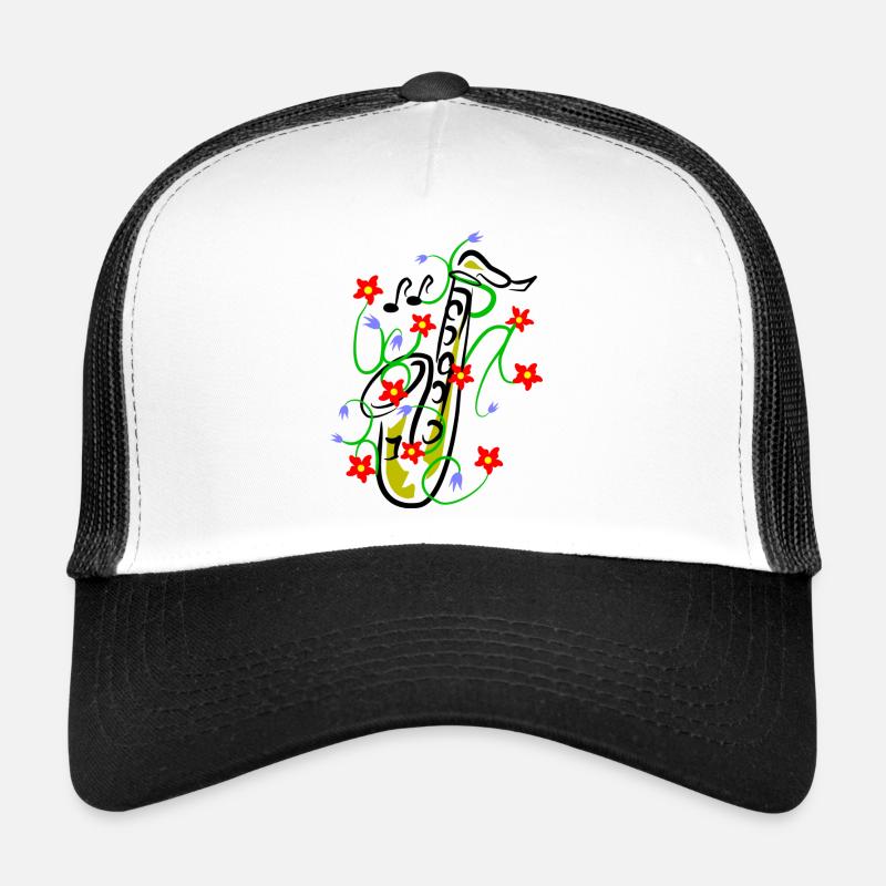 Conception du saxophone - Casquette trucker  - blanc/noir