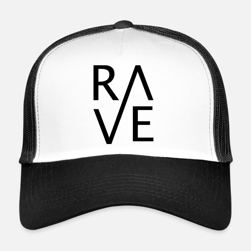 rave - Trucker Cap - white/black