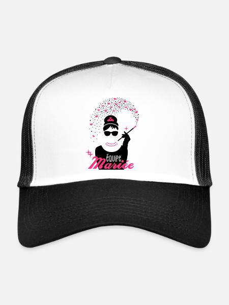 team bride - bride - EVJF - tiffany - Trucker Cap - white/black - Front